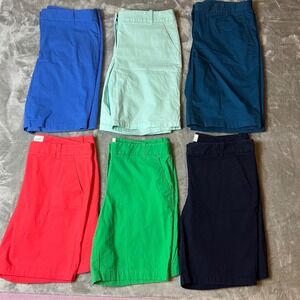 Lot of 7 J Crew Bermuda Shorts Women Size 8 Blue Green Red Purple Teal Navy